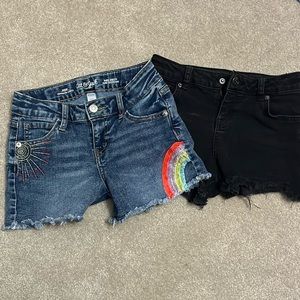 Set of two girls Cat & Jack denim cutoff shorts. Girls M (7/8)